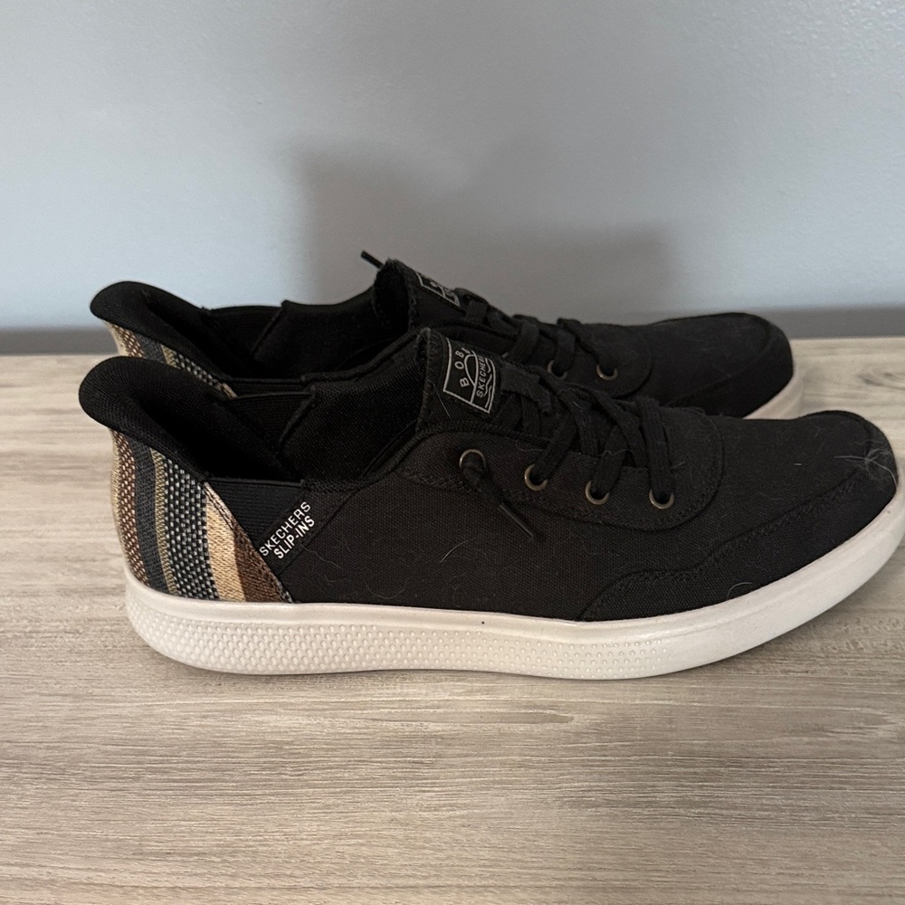 Skechers Women’s  Black Slip-On Sneakers - Picture 2 of 3
